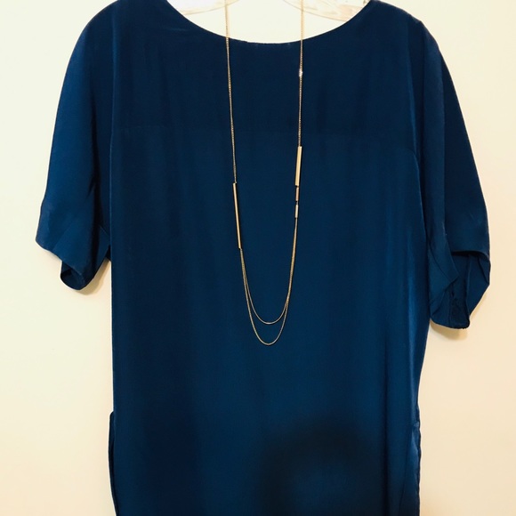 Zara Classic Shift Blue Dress with Pockets - Picture 8 of 13